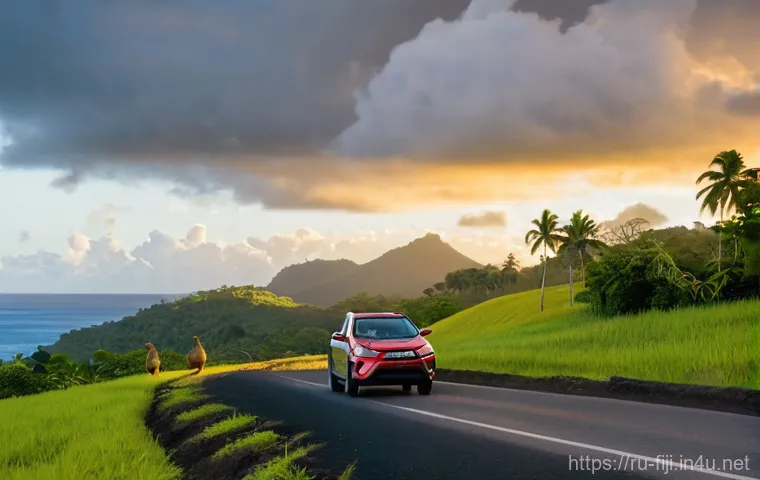 피지에서 자동차 렌트하는 법 - At an outdoor car rental pick-up area in Nadi, Fiji, a person in casual, comfortable travel clothes ... 피지에서 자동차 렌트하는 법 - At an outdoor car rental pick-up area in Nadi, Fiji, a person in casual, comfortable travel clothes ...